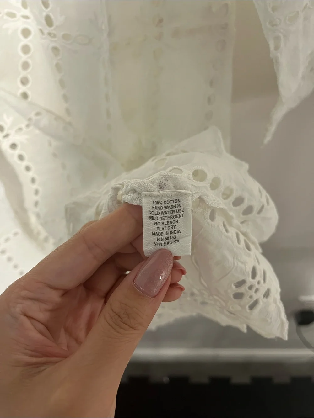White Eyelet 100% Cotton Tie-Neck Swim Coverup